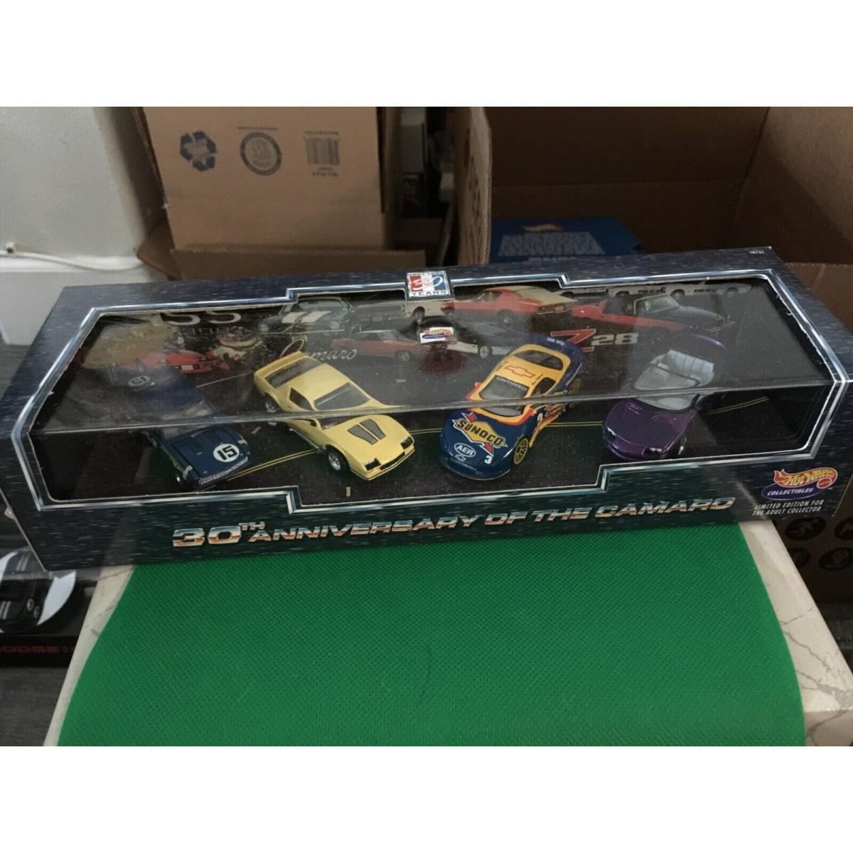 Hot Wheels Collectibles 30th Anniversary of The Chevy Camaro 4 Car Box Set b185