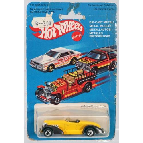 Hot Wheels Auburn 852 Foreign 2505 Never Removed From Package 1981 Yellow 1:64
