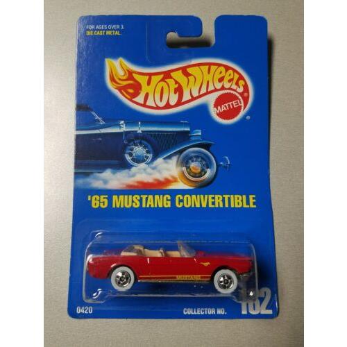 Hot Wheels Rare 1991 `65 Mustang Convertible Red