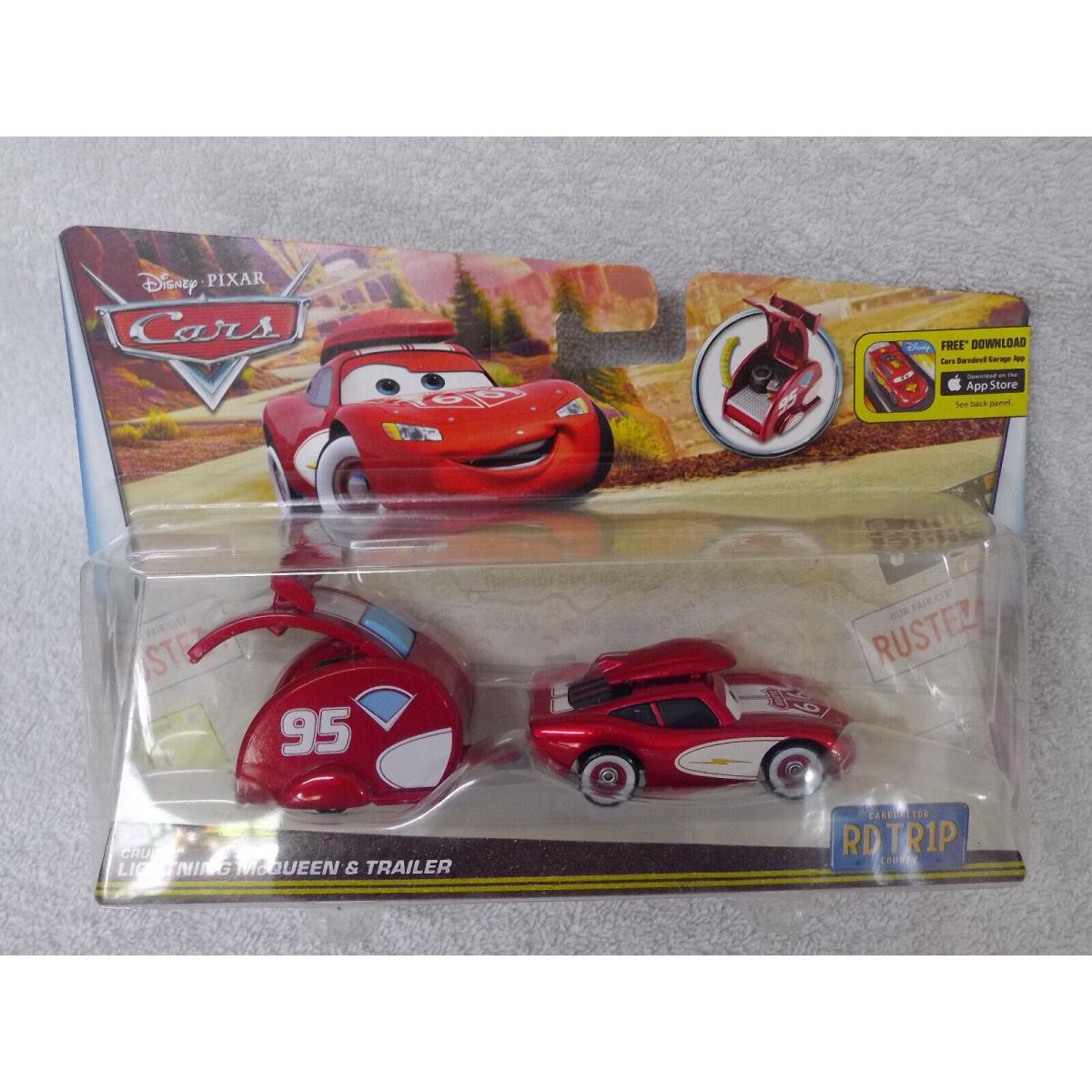 Disney Pixar Cars Movie Crusin Lightning Mcqueen Race Car Trailer