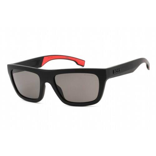 Hugo Boss Men`s Sunglasses Full Rim Matte Black Plastic Frame Boss 1450/S 0003