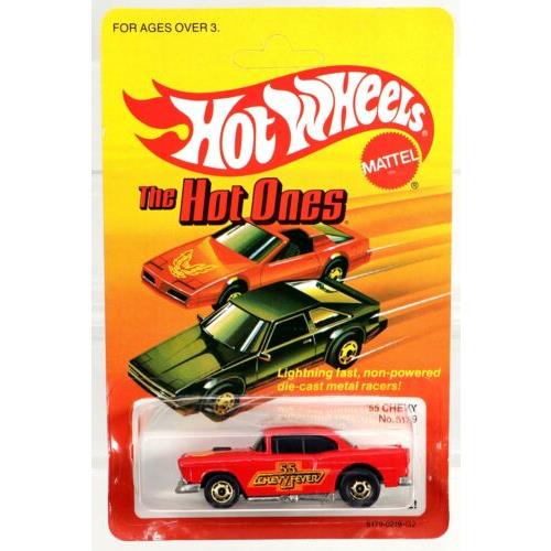 Hot Wheels Vintage 1955 Chevy Fever The Hot Ones Series 5179 Nrfp 1983 Red 1:64