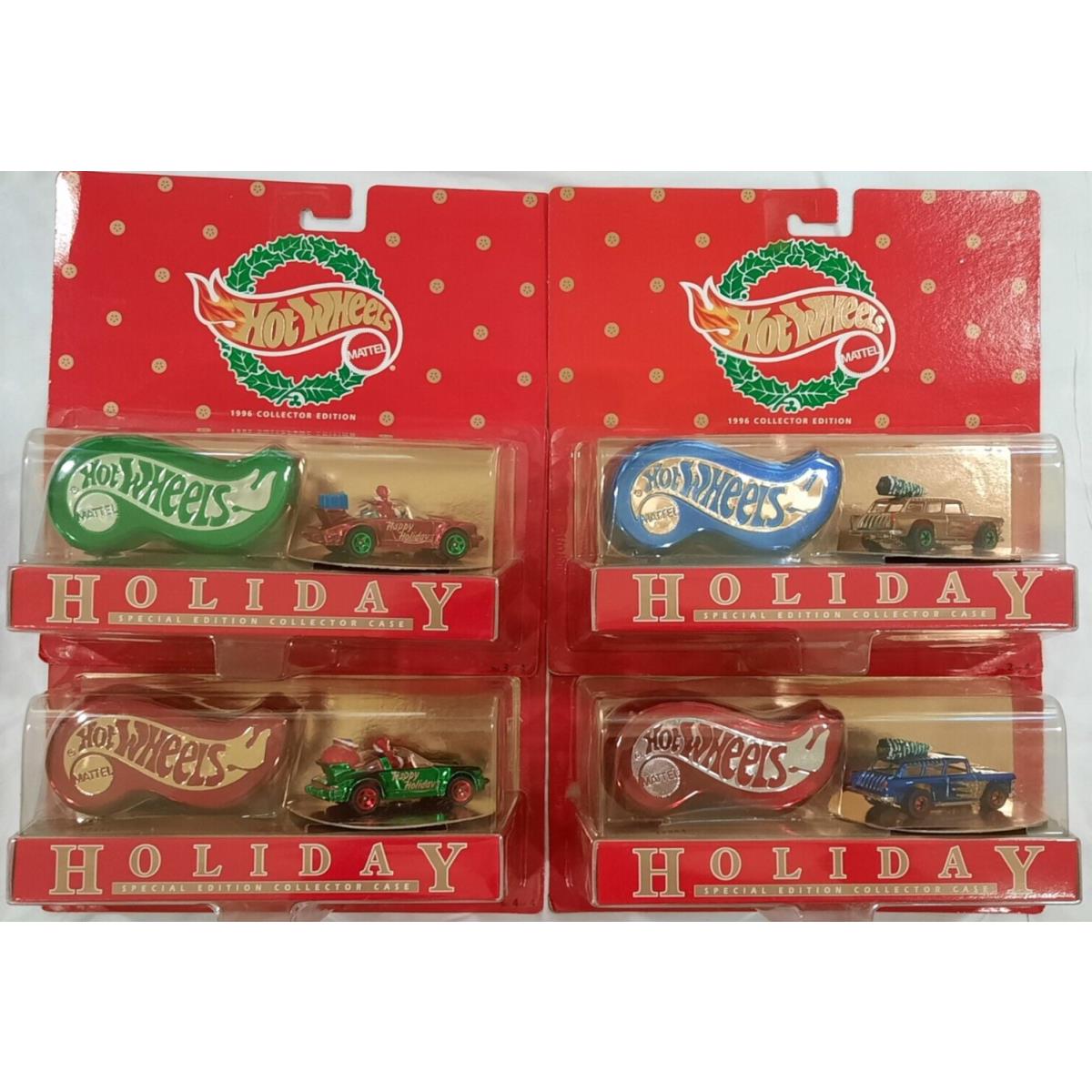 1996 Hot Wheels Christmas Holiday Porsche Nomad 4 Car Set Rare Matching Numbers