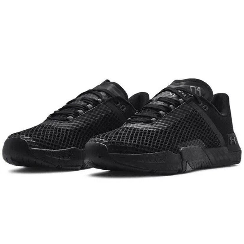 Under Armour Tribase Reign 4 Training Shoes Black Men`s Size 10 3025052-003