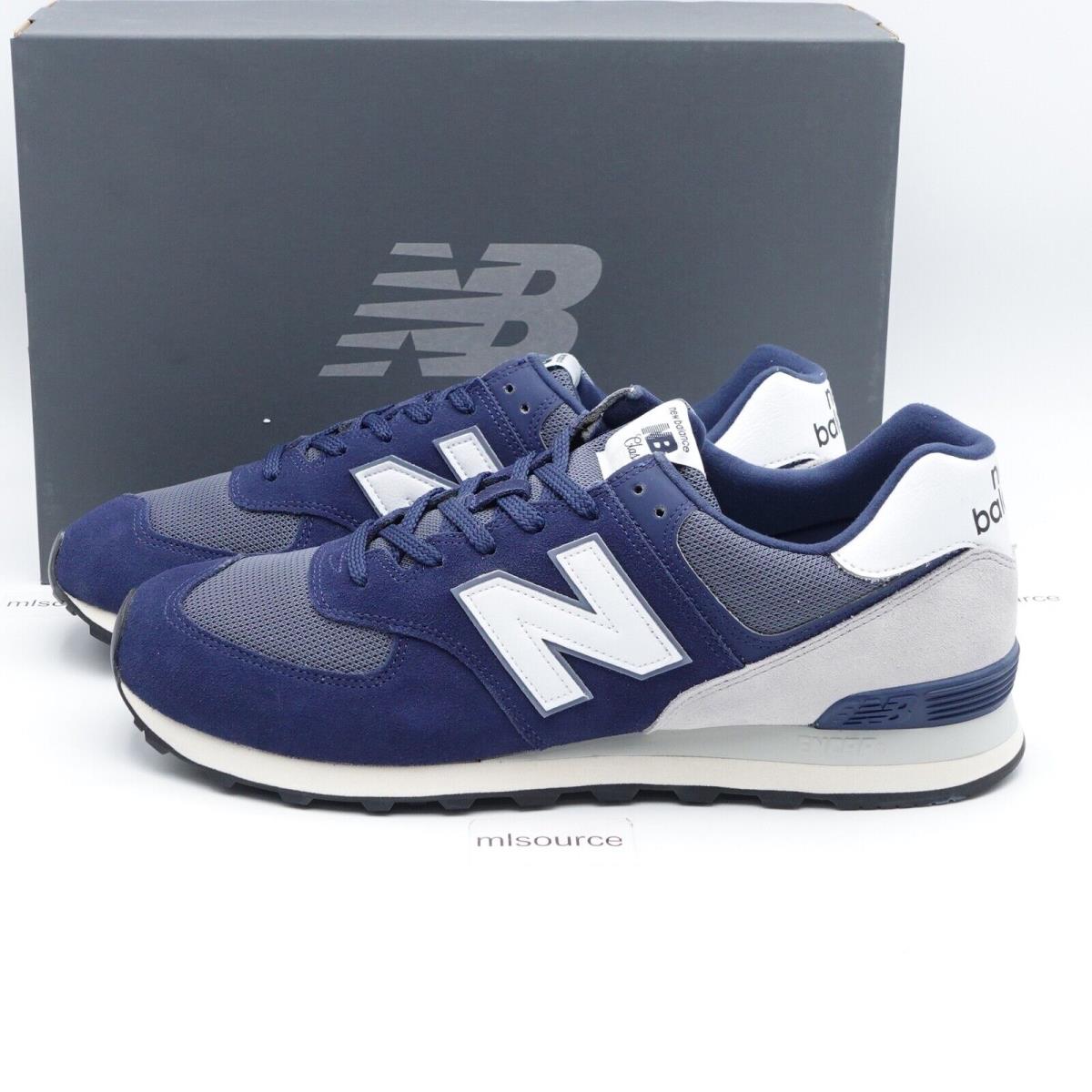 Size 15 Men`s New Balance 574 Sneakers U574PO2 Navy Blue/white