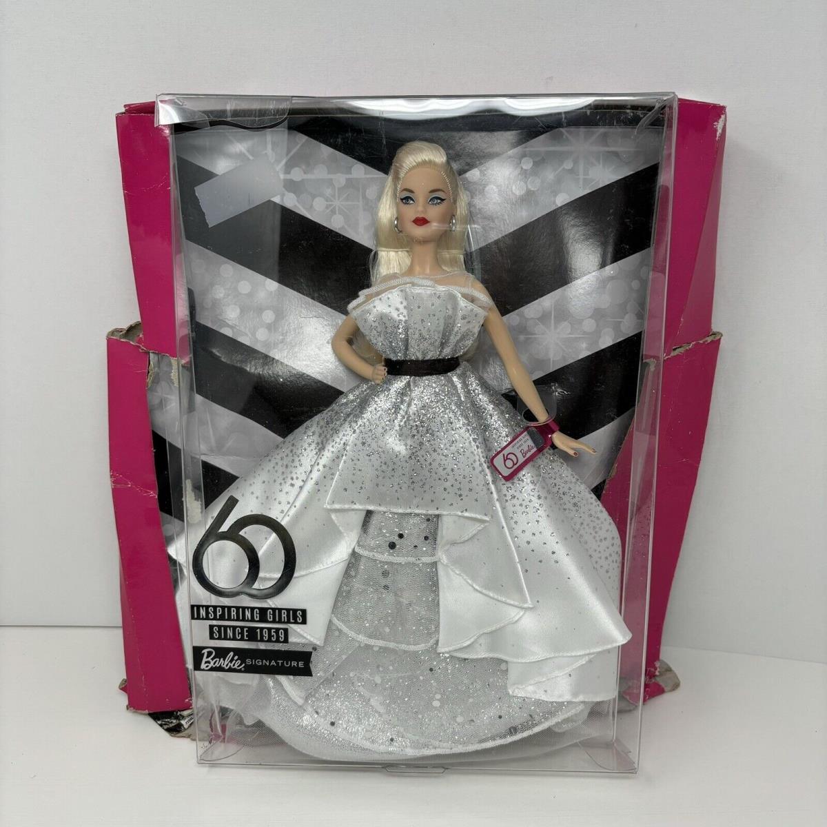 2018 Barbie Signature 60th Anniversary Blonde Collector Doll FXD88 Mattel