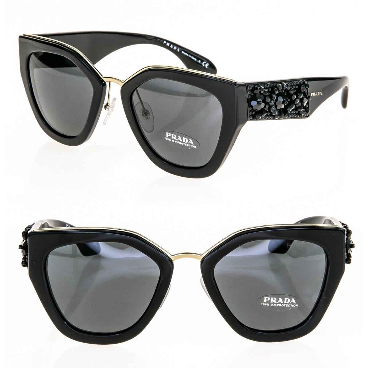 Prada Ornate 10T Bead Embellished PR10TS Black Gold Limited Fashion Sunglasses