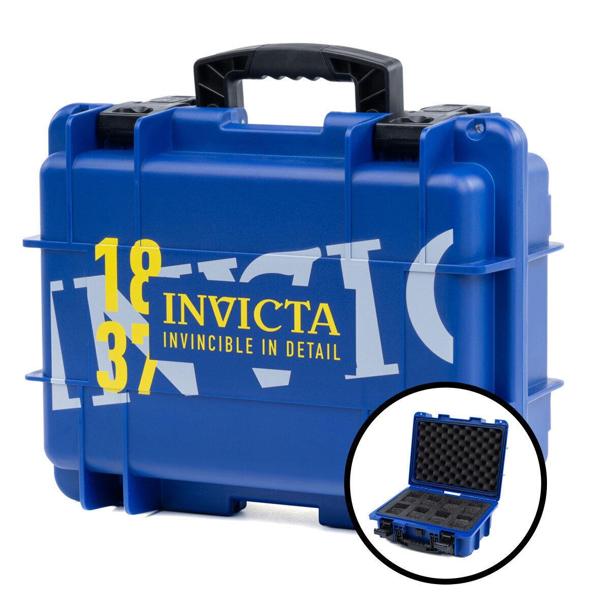 Invicta Eight 8 Slot Impact Blue Watch Storage Box Collector Case 1837 Edition