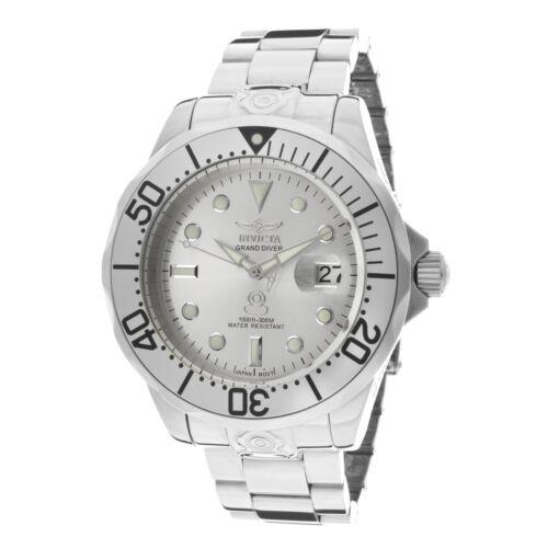 Invicta 13937 Men`s Grand Diver Silver Dial Stainless Steel Automatic Dive Watch - Face: Silver, Dial: Silver, Band: Silver