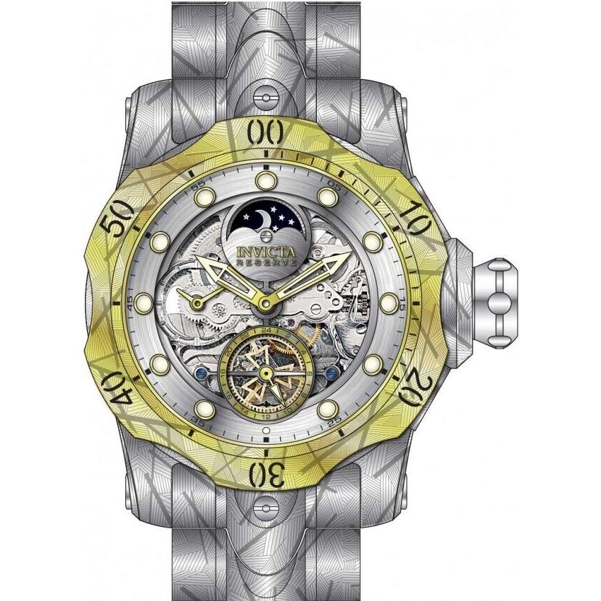 Invicta 44434 Men`s Reserve Venom Gold Silver Skeleton Dial Automatic Watch