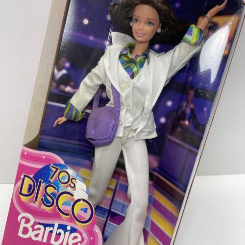 70 s Disco Barbie Doll Brunette White Pantsuit 10929 Mattel Vintage 1998