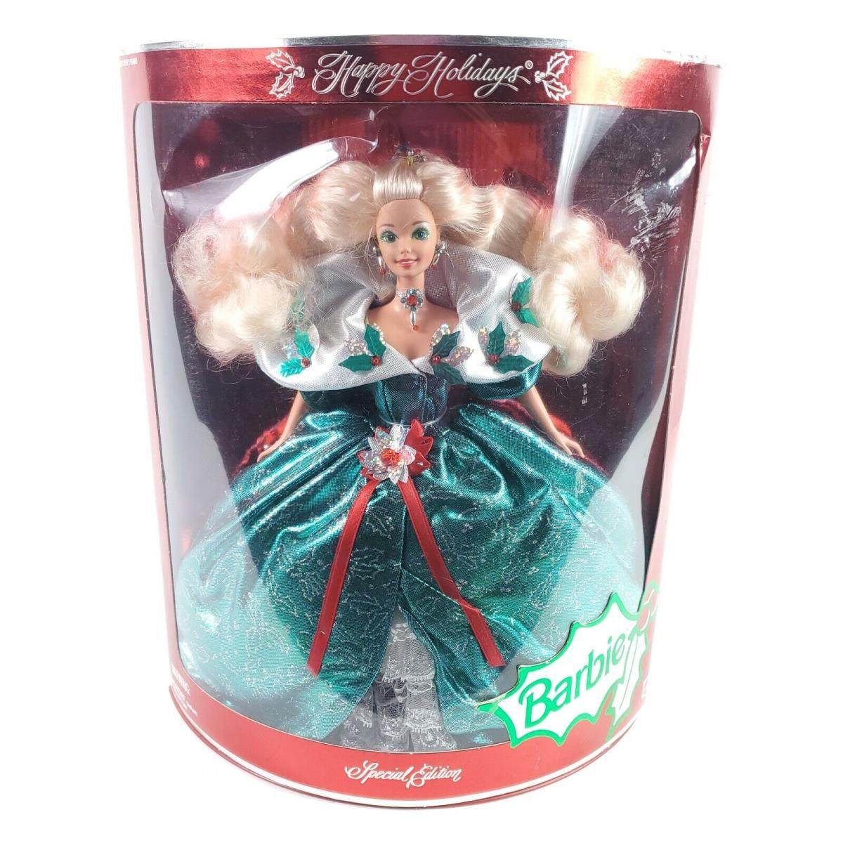 1995 Mattel Barbie Doll Blonde Happy Holidays Special Edition 14123 Nrfb