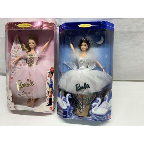 Barbie 1997 Swan Lake Queen 18509 and 1996 Sugar Plum Fairy 17056 Nrfb