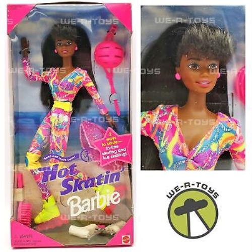 Barbie Hot Skatin` Bend and Move Body African American Skates 1994 Mattel Nrfb