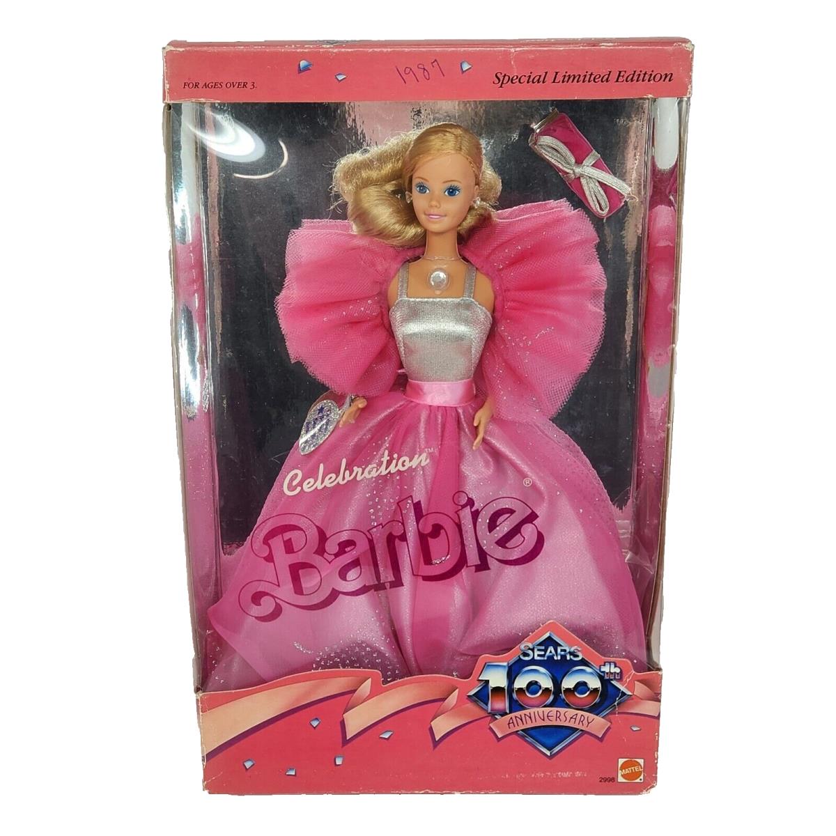 Vintage 1985 Celebration Barbie Sears 100TH Ann Doll Mattel 2998