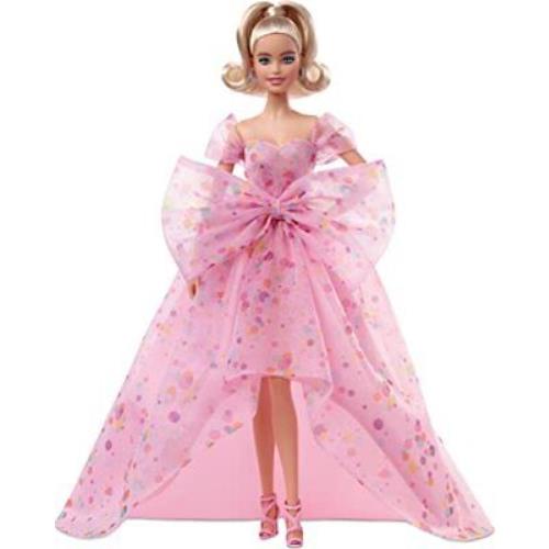 Barbie Signature Birthday Wishes Doll 11.5 in Blonde Wearing Pink Tulle Gown