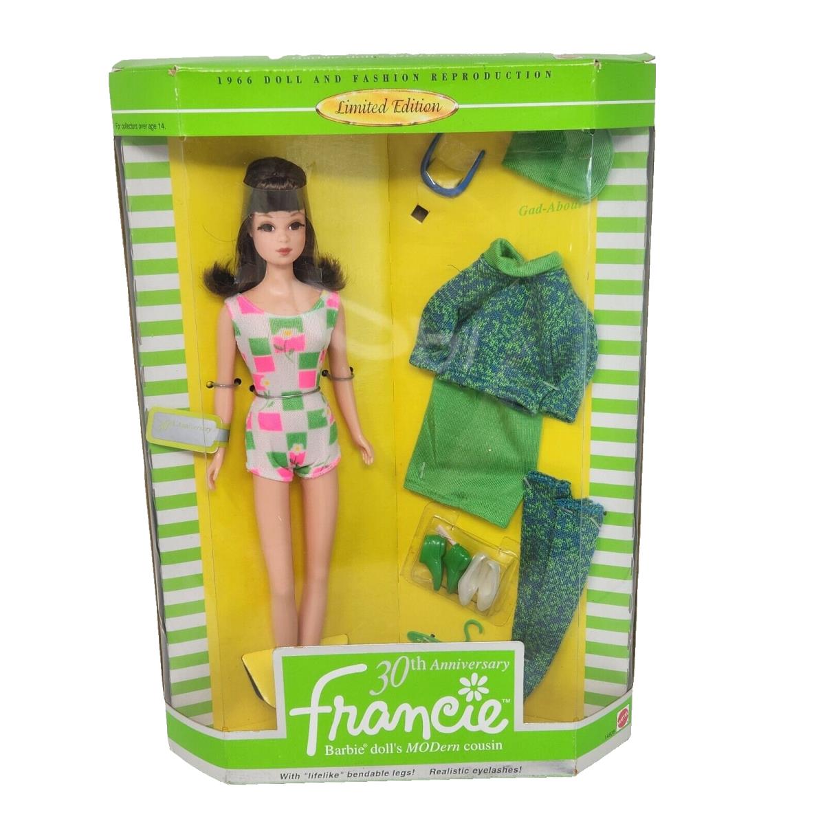 Vintage 1996 Francie Barbie Cousin 30TH Repro Doll Mattel 14608 Nos Box