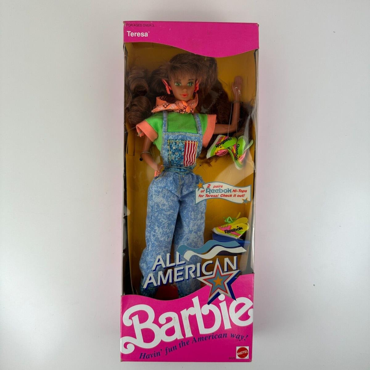 Teresa All American Barbie w/ Reebok Hi-tops 1990 Mattel 9426
