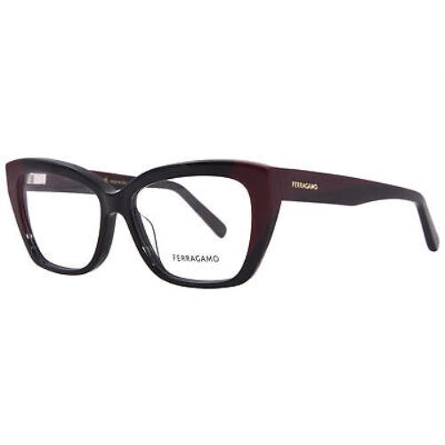 Salvatore Ferragamo SF2938N 051 Eyeglasses Women`s Black/burgundy/gold 53mm