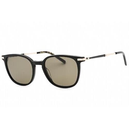 Salvatore Ferragamo SF1015S 001 Sunglasses Black Frame Green Grey Lenses 52 Mm