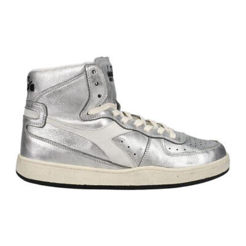 Diadora Mi Basket Metal High Top Mi Basket Metal High Top Mens Silver Sneakers Casual Shoes 178539