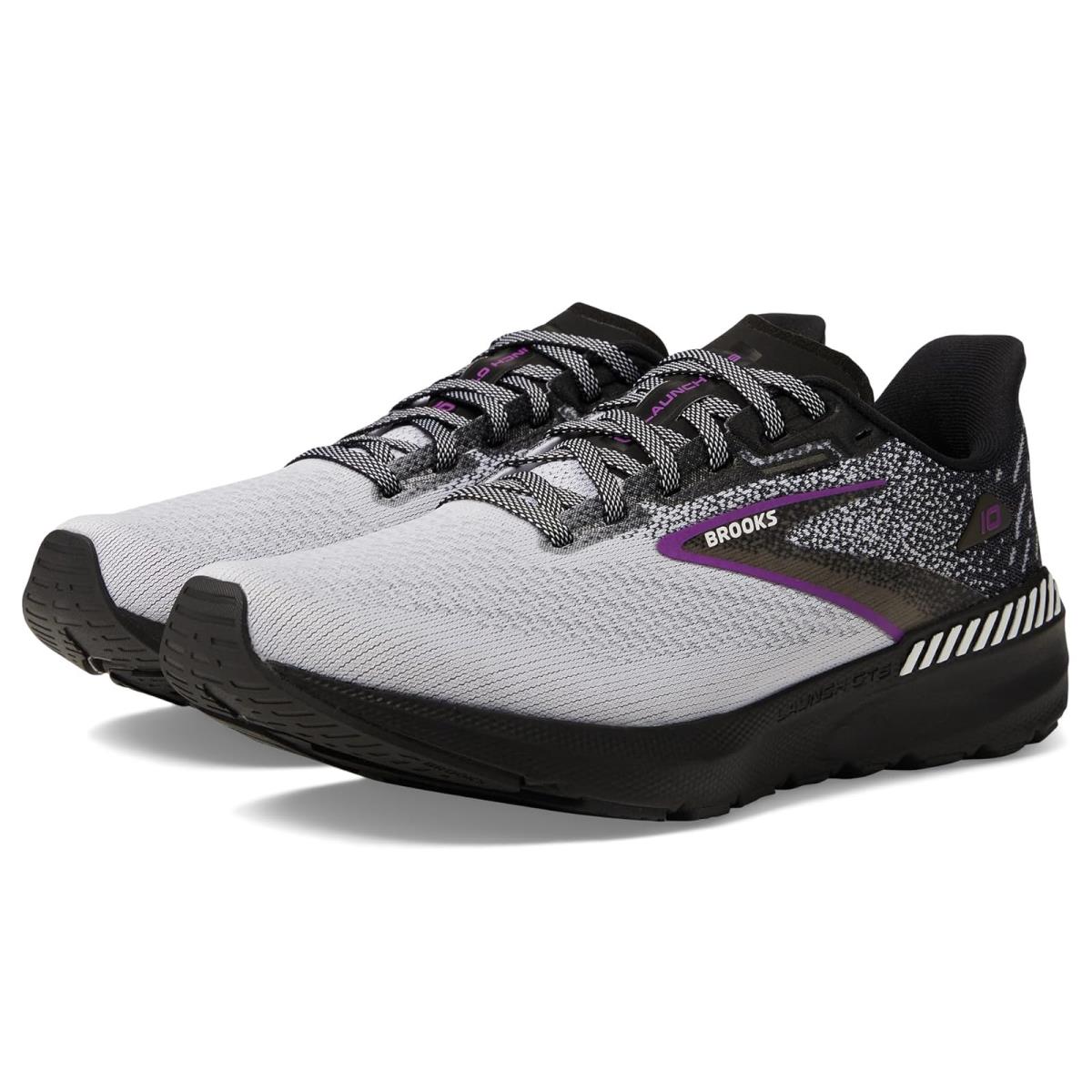 Woman`s Sneakers Athletic Shoes Brooks Launch Gts 10 - Black/White/Violet