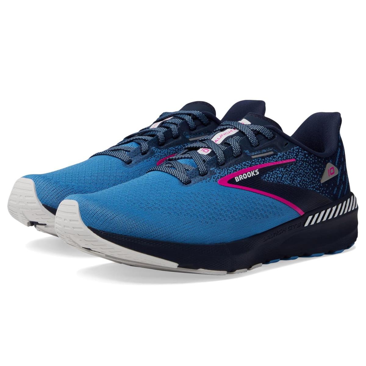 Woman`s Sneakers Athletic Shoes Brooks Launch Gts 10 Peacoat/Marina Blue/Pink Glo