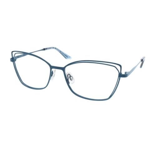 Steve Madden Bradshaw Blue Aqua 54-16-135 Metal Cat Eye Eyeglasses Frame -Q73