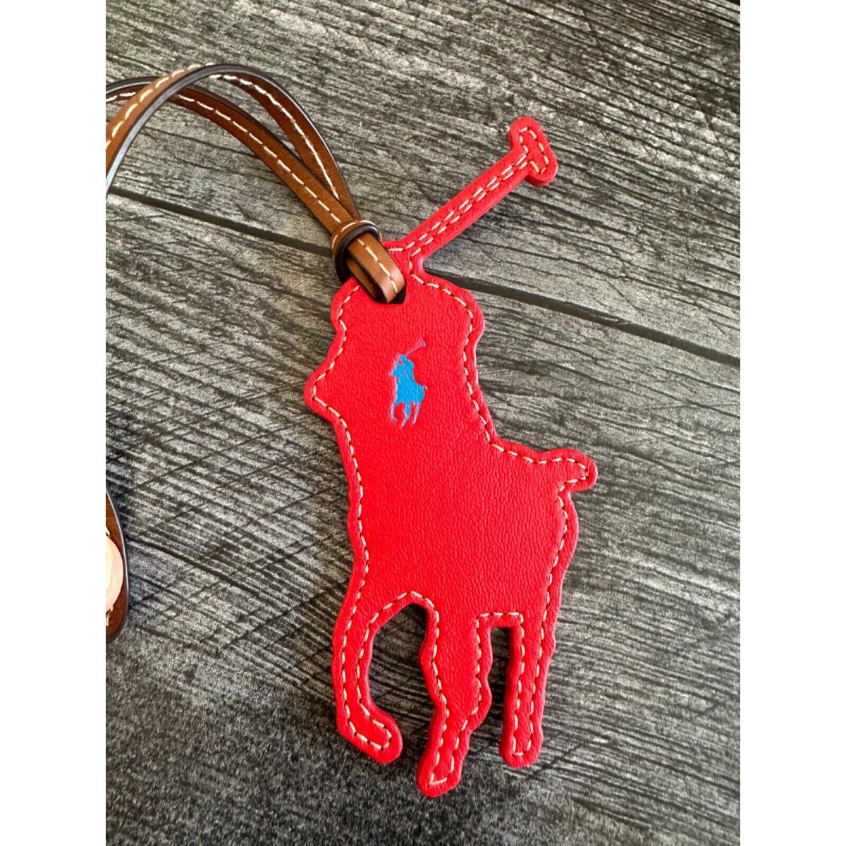 Polo Ralph Lauren Leather Bag Charm Ornament Red