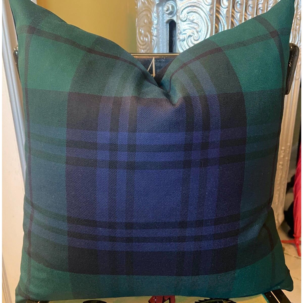 Ralph Lauren Spence Tartan Black Watch Blackwatch Wool Tartan Pillow Cover