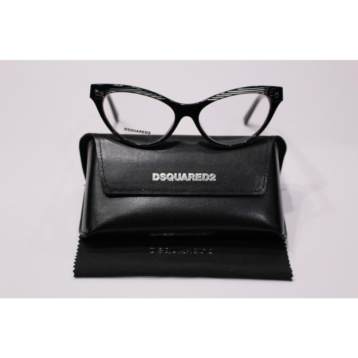 Dsquared2 Eyeglasses DQ5159 056 Havana-black with Clear Stripes 54mm
