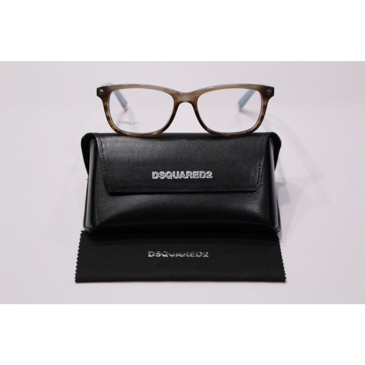 Dsquared2 DQ5052 047 Brown/blue Rectangle 52-16-145mm Full Rim Unisex Eyeglasses
