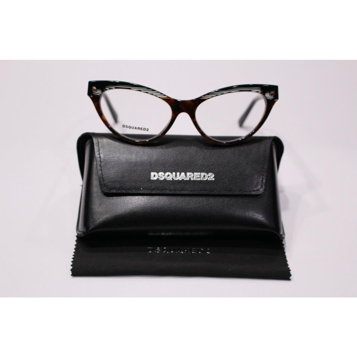Dsquared2 Eyeglasses DQ5159 005 Black with Clear Stripes 54mm