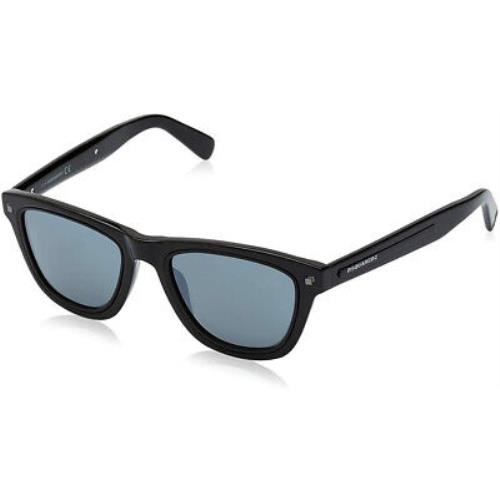 Dsquared2 DQ0169 01C Black Rectangle Gray Mirror 51-19-145mm Unisex Sunglasses