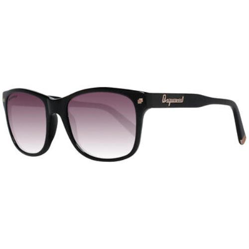 Dsquared2 DQ0105 01B Black Square Gray Gradient 55-19-145mm Unisex Sunglasses