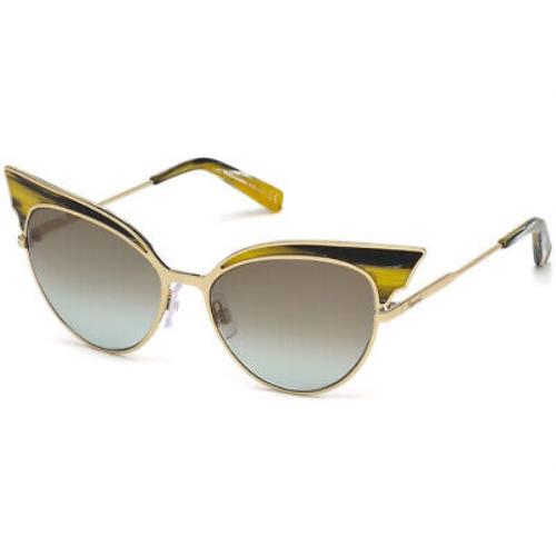 Dsquared2 DQ166 64F Havana/gold Cat Eye Green 55-16-140 Non-polarized Sunglasses