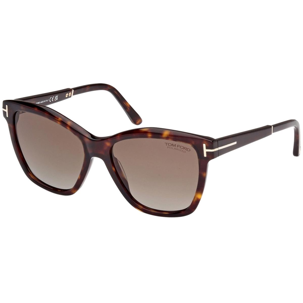 Tom Ford Lucia Polarized Women`s Cat-eye w/ Extendable Temples - FT1087 - Italy Dark Havana/Brown (52H-54)