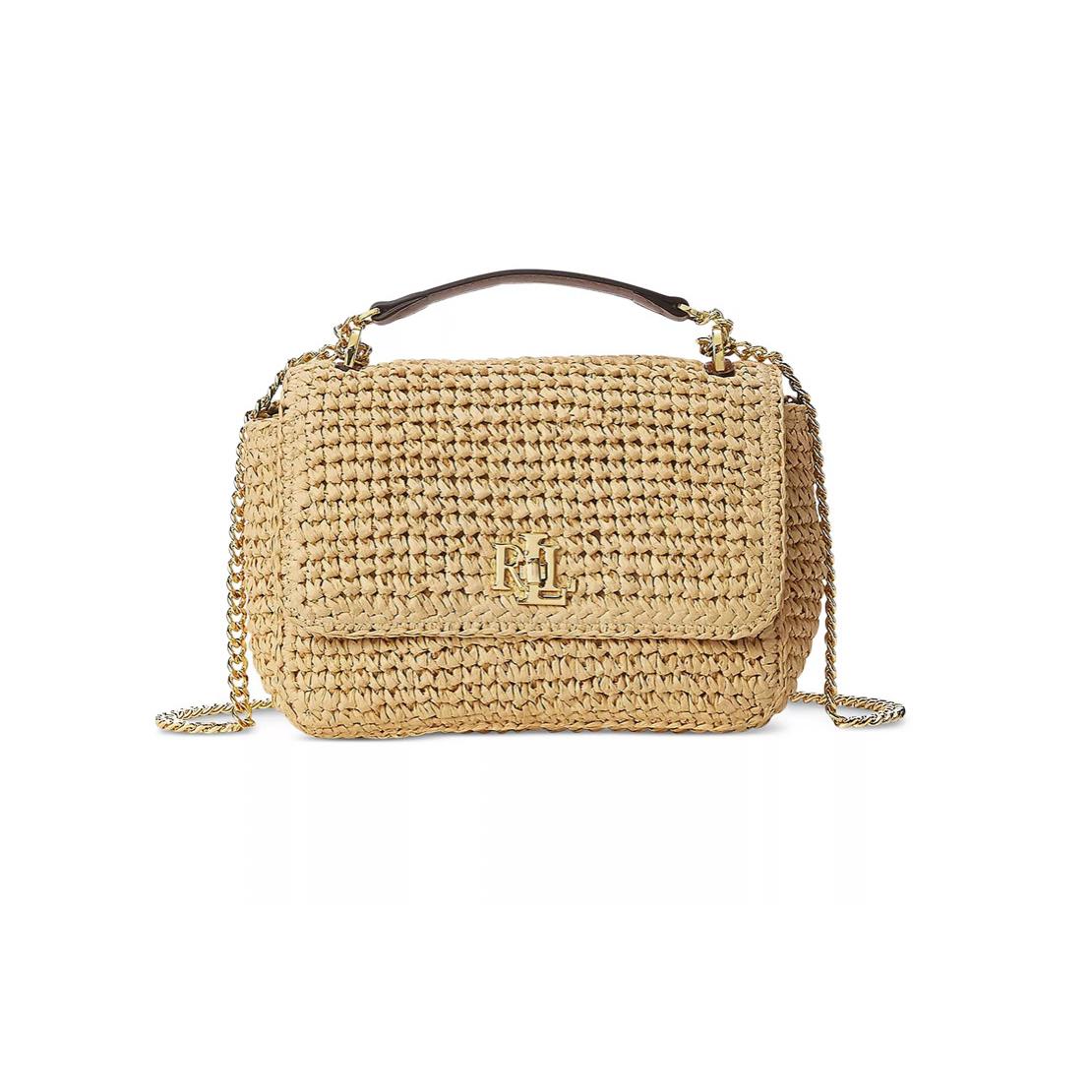 Ralph Lauren Woven Medium Tanner Crossbody Bag Lauren Tan/natural