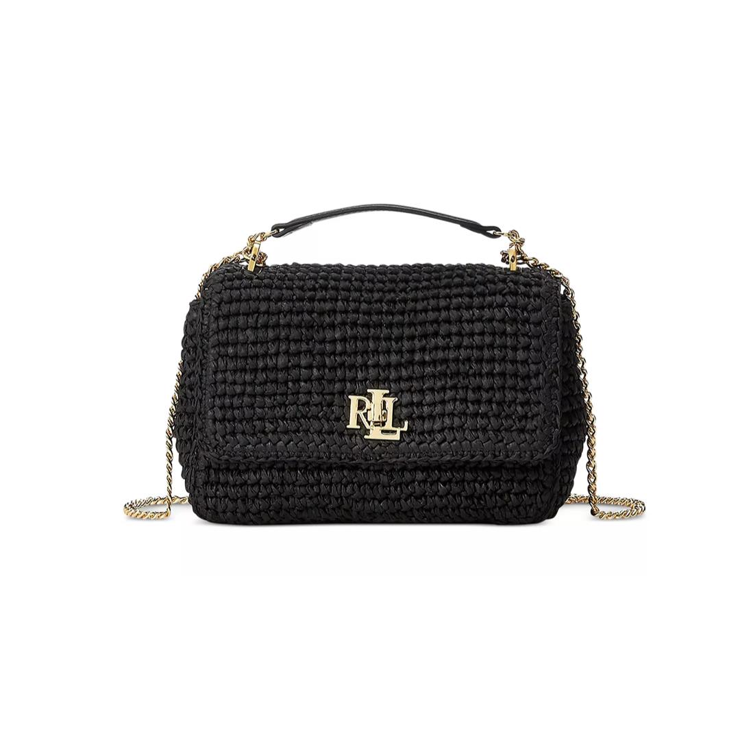 Ralph Lauren Woven Medium Tanner Crossbody Bag Black/black