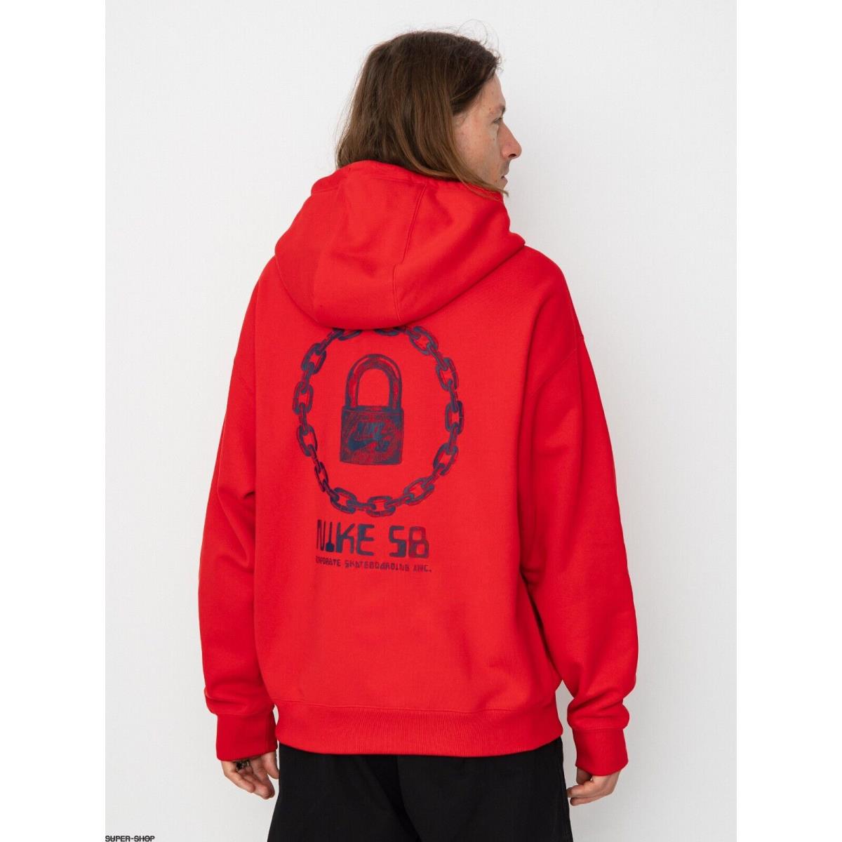 Nike Hoodie Sweatshirt SB Fleece Skate Pullover FN0549-657 Men`s Large