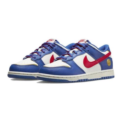 Nike Dunk Low Next Nature FD0673-400 Younger Kids Blue/white Shoes US 1Y XXX392 - Game Royal/Sail/Metallic Gold/University Red