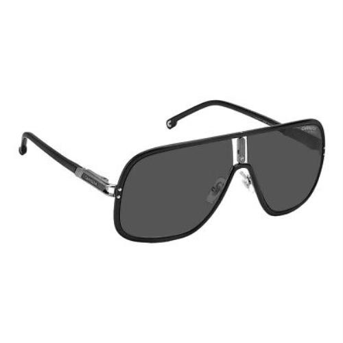 Carrera CA Flaglab11 003_IR Matte Black Metal Rectangle Sunglasses Grey Lens - Frame: Black, Lens: Gray