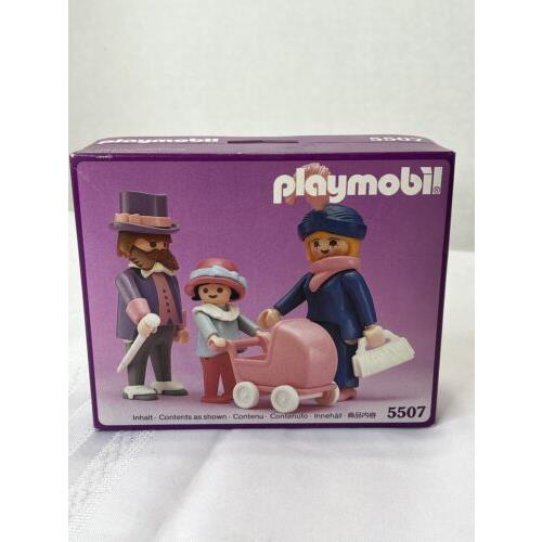 Vtg Playmobil 5507 Victorian Mansion Family Figures Mom Dad Stroller Nos