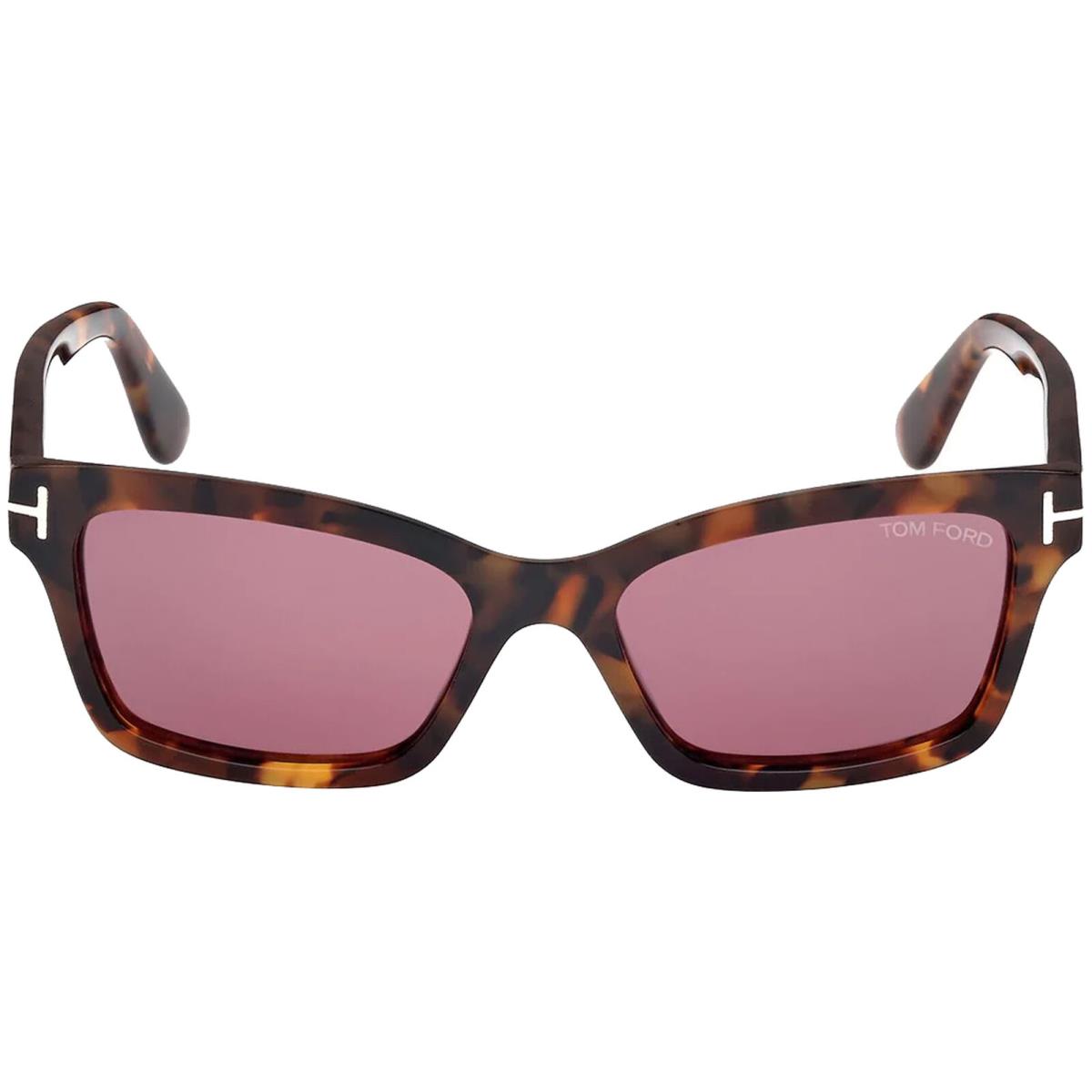 Tom Ford Mikel Women`s Dark Havana Rectangle Sunglasses - FT1085 52U 54 - Italy