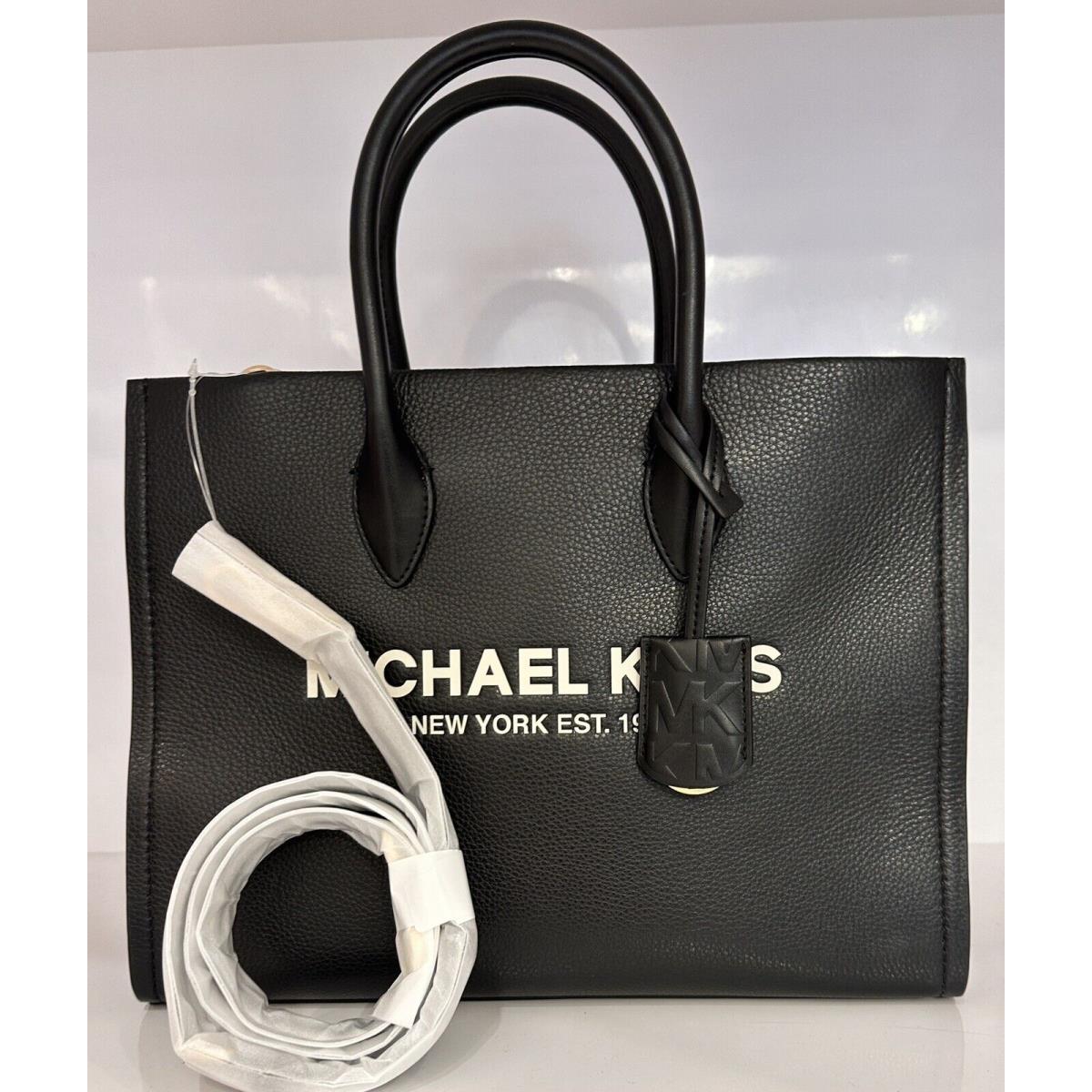 Michael Kors Mirella Medium EW Black Leather Satchel Shoulder Tote Wallet