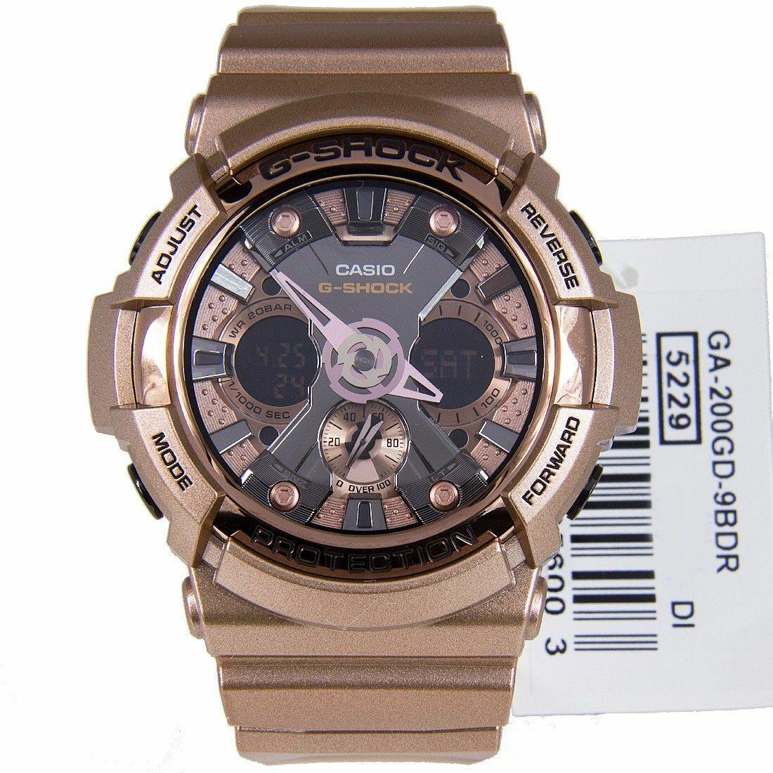 Casio Men`s G-shock GA-200GD-9B Dial Rose Gold Tone Resin Quartz Watch - Dial: Rose Gold, Bezel: Rose Gold