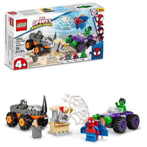 Lego Marvel Spidey and His Amazing Friends Hulk Vs. Rhino Truck Showdown 10782