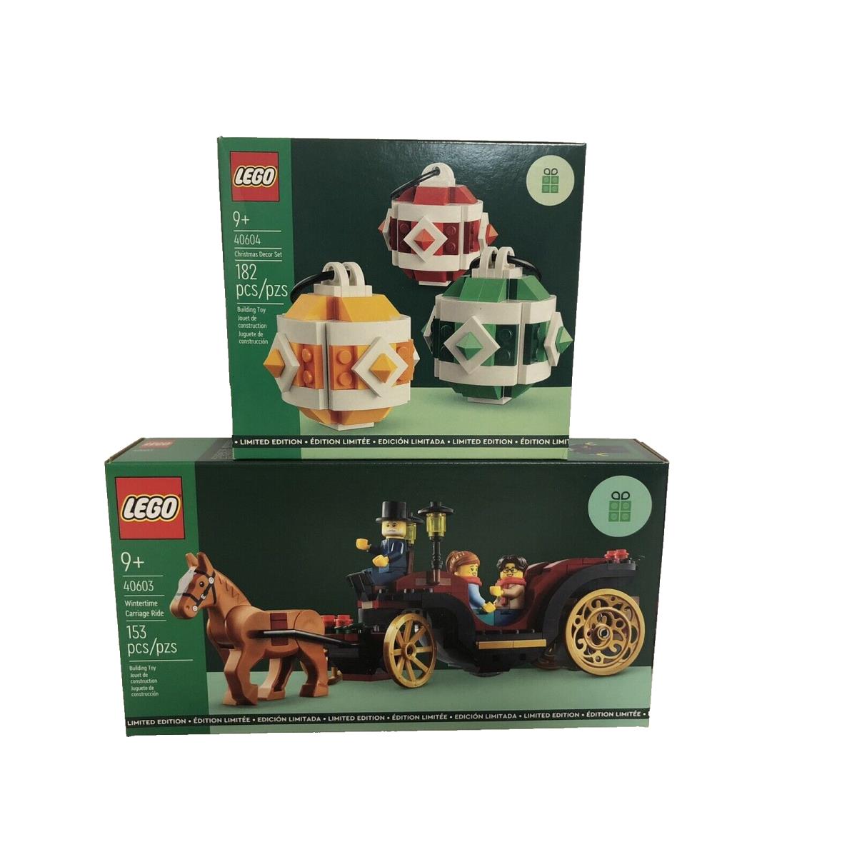 2 Lego 2023 Limited Edition Sets 40603 Carriage 40604 Decor Set
