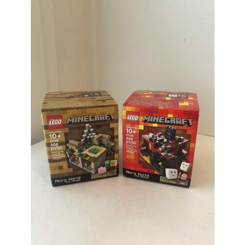 Lego Minecraft Micro World The Village The Nether Set of 2