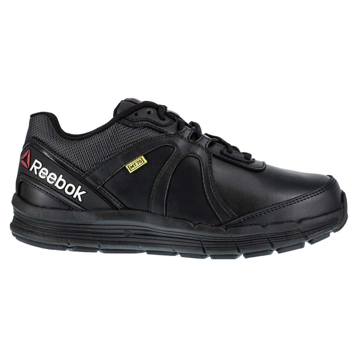 Reebok Womens Black Leather Work Shoes Guide Cross-trainer Metg